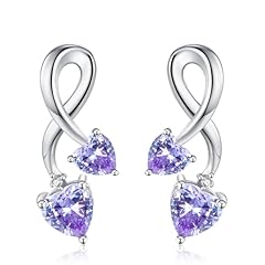 Rhodium Plated-Lavender Cz