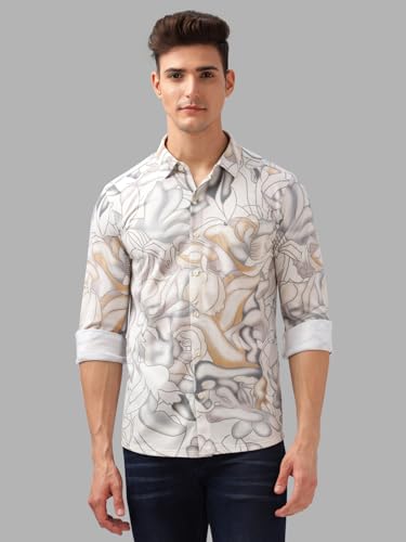 Image of BULLMER Trendy Regular Fit Striped Causal Full Sleeve Shirt for Men.