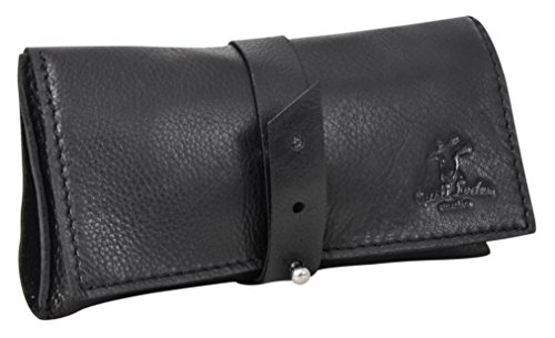 Preisvergleich Produktbild Tabaktasche Drehertasche Tabakbeutel Feinschnittbeutel Ledertasche Schwarz Leder