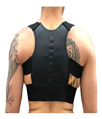 Colete Cinta Postural Corretor De Postura Magnético - C02 Cor:Preto;Tamanho:G