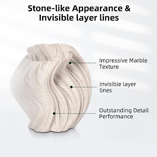 Image of PLA Filament 1.75mm Marble Brown, Stone-Like Texture, Consistent Diameter + /- 0.03mm, Vacuum Packaging 3D Printer Filament 1KG Spool