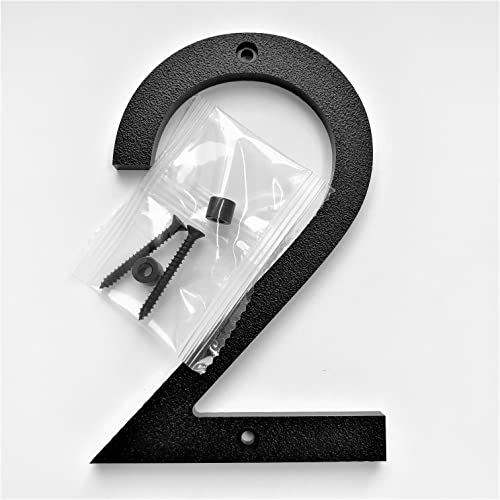 5 Inch Modern Plastic House Number, Black Or White Building Address Number With Stainless Steel Screws Included (Black 2) #TOP5