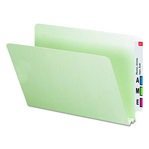 Smead End Tab Pressboard File Folder, Straight-Cut Tab, 2″ Expansion, Legal Size, Gray/Green, 25 per Box (29210)