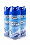 Start Spray Deghiacciante Sbrinante per Parabrezza Auto 200 ml – Scioglie Ghiaccio Istantaneamente – Detergente Antigelo – Confezione da 3