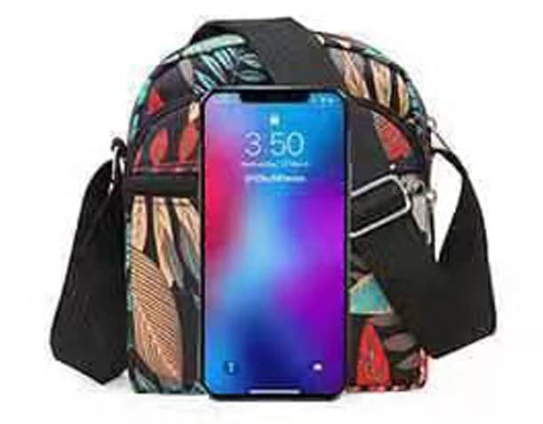 Image of MOMISY Women Mobile Messenger cellphone Bag Ladies Nylon Shoulder Cross Body Long Strap for College, Outing, Travelling, Work