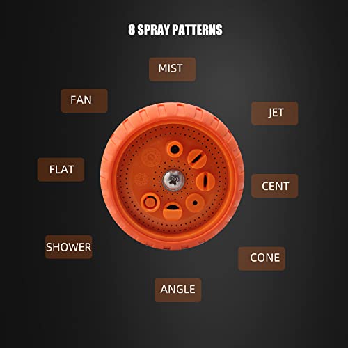 Spta Garden Hose Nozzle Sprayer, 8 Adjustable Spray Patterns, Water Hose Nozzle Spray Nozzle, High Pressure Hand Sprayer, For Watering Lawn Car Washing Pet Sidewalk Cleaning #TOP3