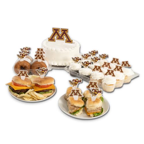 Desert Cactus University of Minnesota UMN Golden Gophers Food Picks Cupcake and Cake Toppers Cake Pop Sticks - 25 Pcs Party Supplies and Decorations