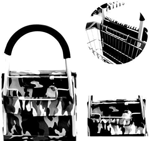 Einkaufstrolley auf Rädern Multifunktions-Einkaufswagen Leichter Aluminium-Trolley Faltbarer Klettertreppenwagen 6… – Bild 7