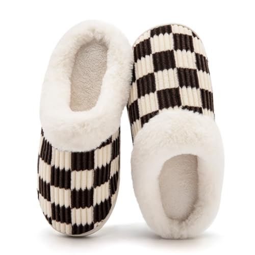 Image of Guyarns House Slippers for Women & Men - Fuzzy, Casual Indoor /Outdoor Shoes with Memory Foam & Faux Fur Lining
