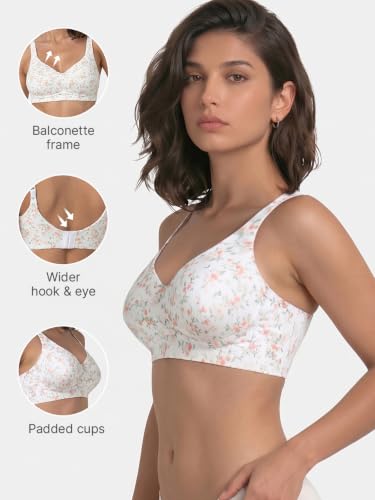 Image of Enamor Bamboo Cotton A077, Side Support, Everyday Women's T-Shirt Bra - 3X Softer, 4X More Absorbent, Antimicrobial, Padded, Wirefree, Full Coverage