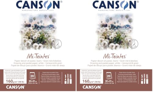 Canson Mi-Teintes bloc de dibujo contra la saturación del pigmento papel de 160g 32x41 blanco