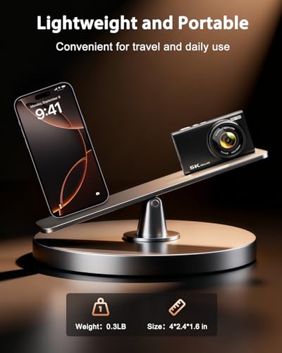 5K Digital Camera for Photography with 6X Optical Zoom, Autofocus 96MP Vlogging Camera for YouTube Video with Dual-Lens, Compact Point and Shoot Travel Cameras for Beginners with 64GB Card & Flash