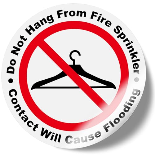 Xunqee 100 PCS Do Not Hang from Fire Sprinkler Sign,3 inch Super Adhesive Vinyl Stickers
