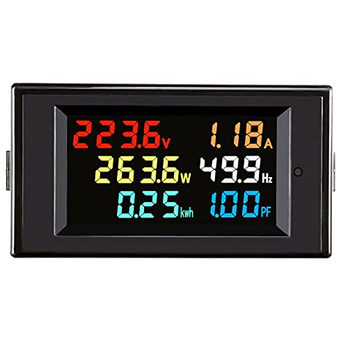 Image of xcluma 6 in 1 Energy Meter, 80V-300V AC 100A Power Meter Voltage Current Power Factor Active KWH