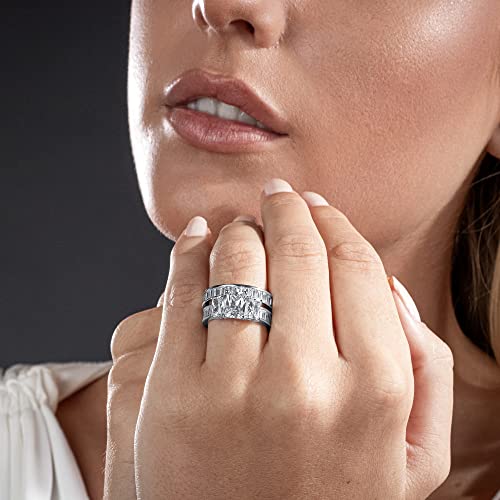 Metal Masters 2 Carat .925 Sterling Silver Radiant Cut Cubic Zirconia CZ Women's Engagement Ring Set Sizes 4 to 114