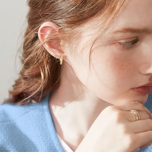 Image of SANNIDHI 4 Pairs Hoop Earrings for Women Men Stylish Stainless Steel 8mm 10Mmm 12mm 14mm Ear Rings Trendy Cartilage Surgical Hoops Earrings for Women Girls Men - Silvercolor