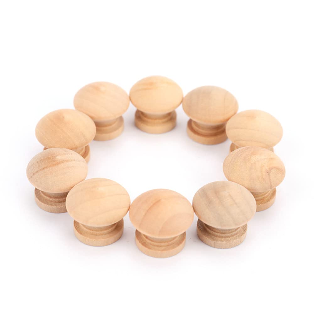 Poignées en bois naturel x10 pour tiroir et armoire de cuisine Youther