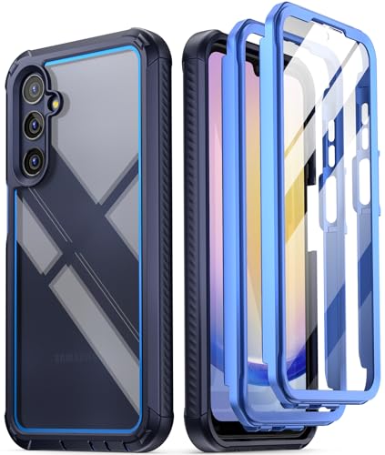 Coque Samsung A25 5G Poetic Coque intégrale robuste et élégante transparente et bleue