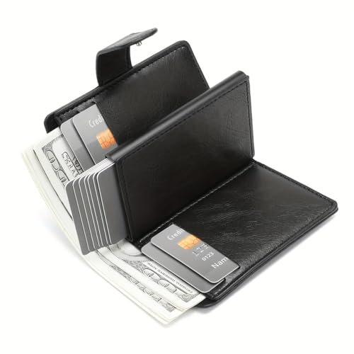 Men's Sleek Faux Leather Wallet - Large Capacity, Multifunctional Business Card Holder with Trendy Money Clip & Bucket Design - Gift for Him, Card Bag, Portable4