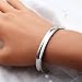 Zuo Bao Handstamped Inspirational Message Hair Tie Bracelet Stainless Steel Grooved Cuff Bangle for Women (Fate-S)