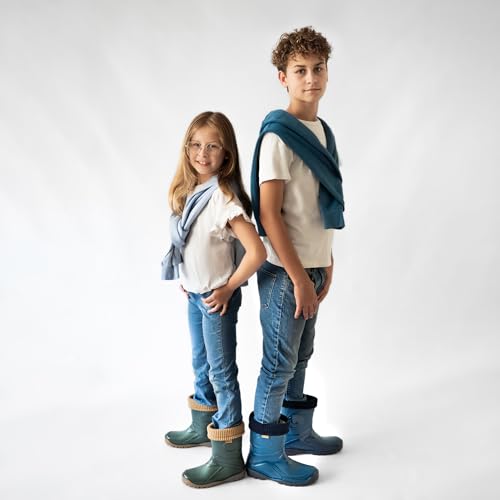 3Kamido GoTherm Gummistiefel mit einem Innenschuh aus natürlicher Wolle, sehr komfortabel und sehr warm, aus PVC, mit rutschfester Sohle, wasserdicht und für Jugendliche und Erwachsene geeignet