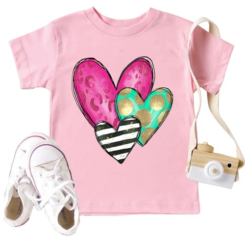 Valentine Shirt Toddler Boys Girls Valentines Day Shirts Love Heart Short Sleeve Tees Casual Print Tops 2-6y