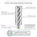 Accusize Industrial Tools 1-5/8″ Cutting Dia x 4″ Depth of Cut HSS Annular Cutter, CBN Ground, 3/4″ Weldon Shank, 2084-2031