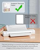 Phomemo M08F Thermal Printer - Portable Wireless A4 Mobile Printers for Home Use Office, Bluetooth Inkless Printer Compatible with Laptops & Smartphone, White - Image 6