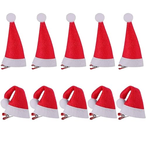 Weihnachtsmütze, Weihnachts Haarschmuck, 10 Stück Haarspangen...