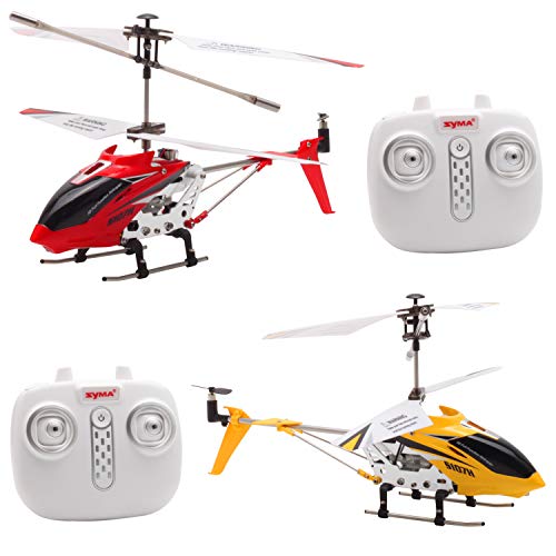 Image of POCO DIVO Replacement for SYMA S107 2.4Ghz Altitude Hold S107H RC Helicopter One-Key Launching /Landing Beginner Flight Mini 3CH Metal Gyro Heli, Yellow
