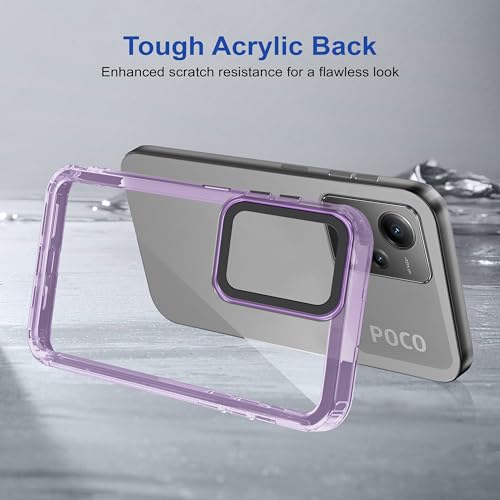 Image of Zapcase Back Case Cover for Poco X5 5G | Compatible for Poco X5 5G Back Cover | Case Cover with Camera Protection | (TPU + PC | Translucent Purple)