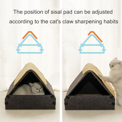 Réduction de l'anxiété du chat grâce à cette maison avec planche à gratter - 5