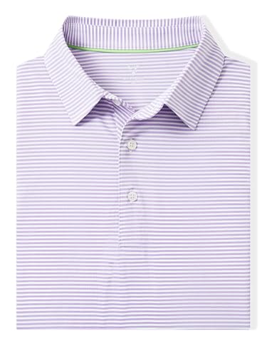 Image of Men' s Golf Shirts Short Sleeve Performance Moisture Wicking Dry Fit Striped Golf Polo Shirts for Men