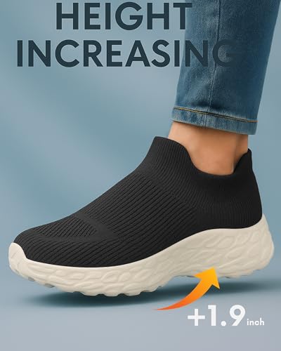 Image of Kraasa Walking Shoes for Men Height Increasing Sports Shoes Ultra Grip Soft Sole Gym Shoes Workout Lightweight Running Shoes for Men