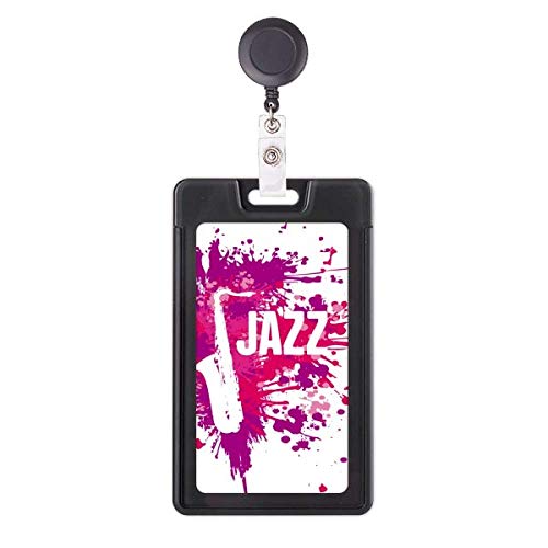 Porte-badge rétractable avec étui saxophone jazz pour musicien