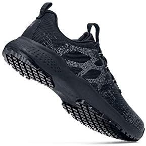 Shoes for Crews Heather II, Women's Soft Toe (ST) Work Shoes, Slip Resistant, Water Resistant, Black, Size 8 Wide