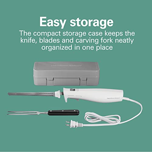 Hamilton Beach Electric Knife Set with Reciprocating Serrated Blades, Storage Case, Fork - For Carving Meats, Bread, Foam, More by Hamilton Beach - Image 4