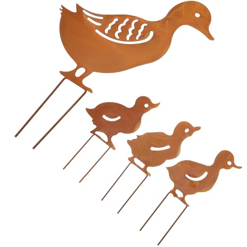 Canard décoratif de jardin en métal résistant aux intempéries chic - 6