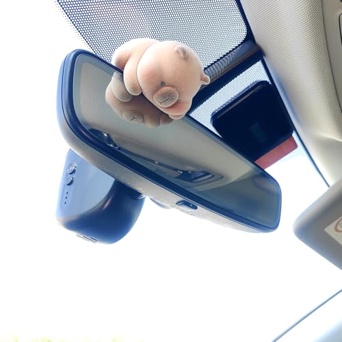 Image of Cute Furry Animal Rear View Mirror Accessories, Car Dashboard Decoration | Soft Texture, Car Interior Accessories, Ornament for Car Screen, Rearview Mirror or Computer Monitor