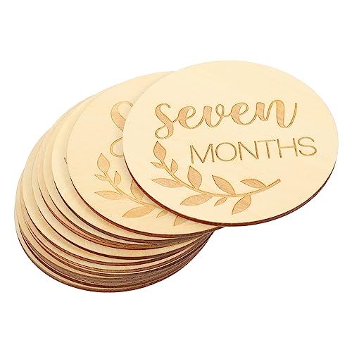 IWOWHERO 木製カード 14枚 赤ちゃんの成長記録 新生児用写真撮影小道具 ユニ 木製ベビー