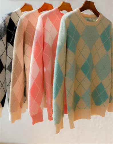 Men's 100% Merino Wool Multicolor Pullover Round Neck Long Sleeve Sweater Autumn Winter Thick Knit Top2