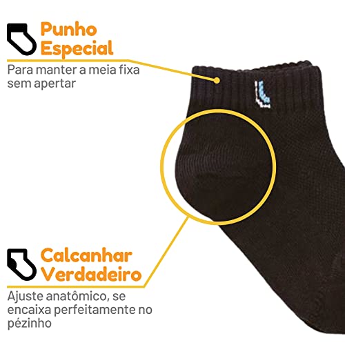 Kit 09 Pares Meia Infantil Lupo Crianças Unissex | 9 Pretas | 30-35 | 02725-089_150_915_915_915_09P