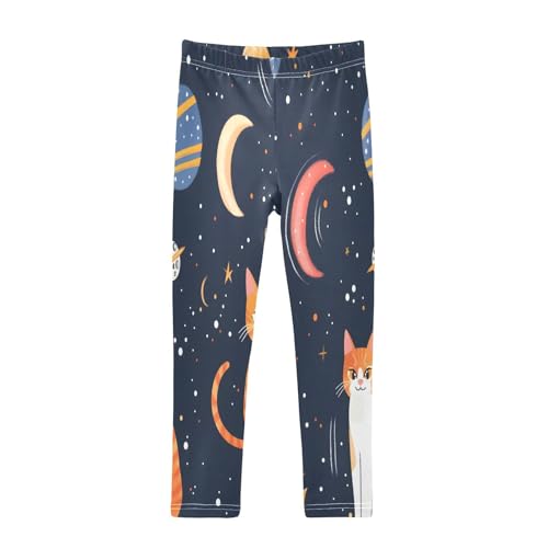 Bolaz Toddler Girls Leggings Printed Yoga Pants Leggings Space Cats for Kids