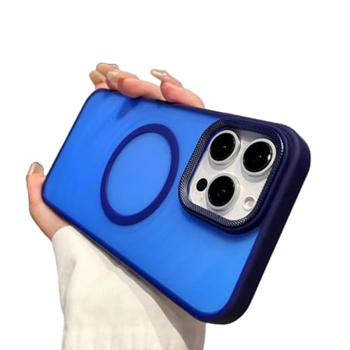 Coque silicone magnétique bleue pour iPhone 12 Pro Max effet mat