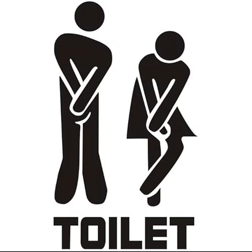 UKDGTMR Waterproof Vinyl Toilet Wall/Door Stickers Funny Bathroom Decor Waterproof Decals Poster Home Decor