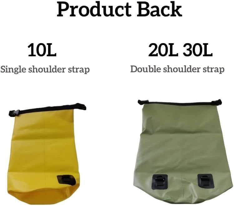 Vista 5 de SCHIK Paquete de PVC para natación, mochila seca para mujeres y hombres, 10 L, 20 L, impermeable, hombro, kayak, senderismo, rafting, surf