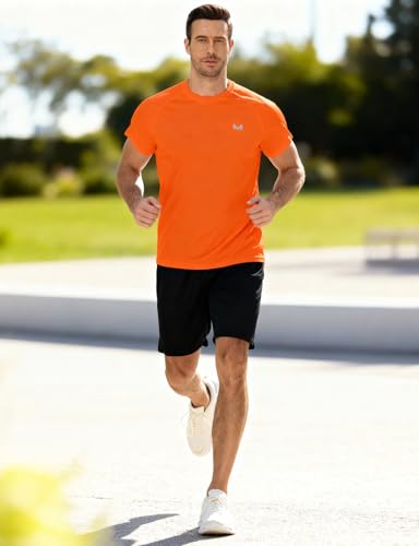 Image of Corna Men's Short Sleeve T-Shirts, Lightweight Men's Workout Shirt, UPF 50+ Sun Protection Athletic Dry Fit Shirts for Men