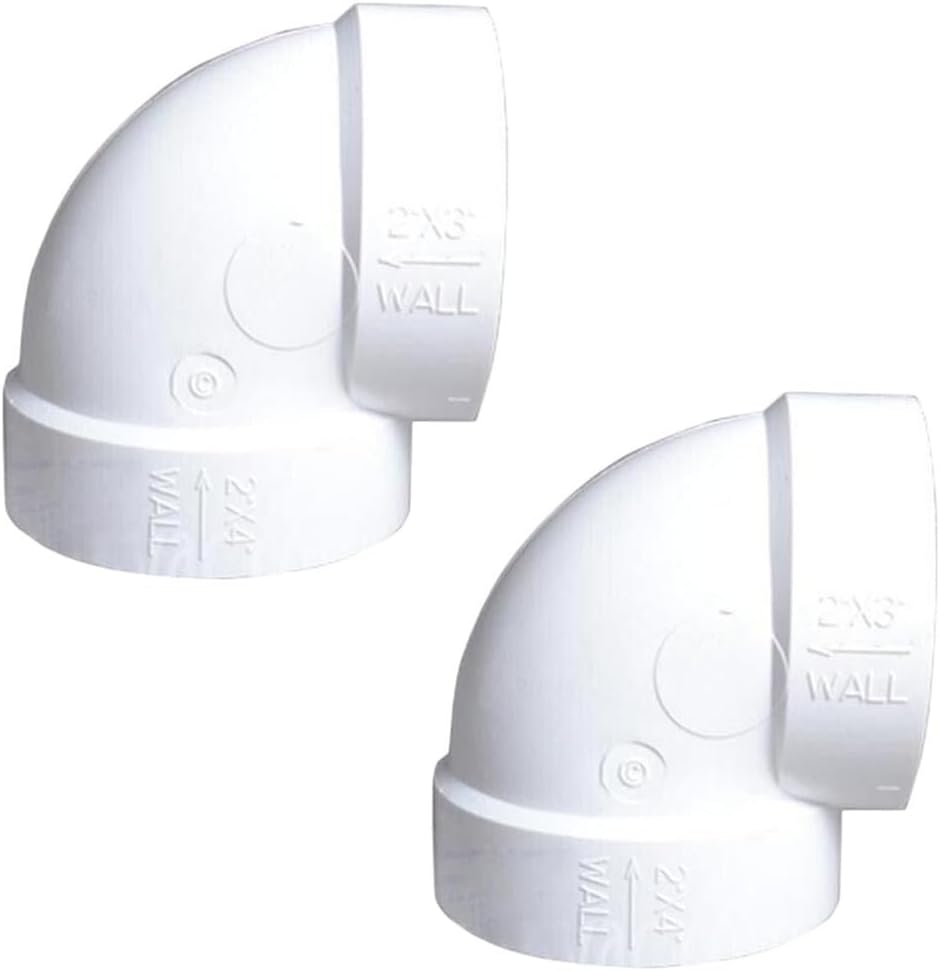 (2) Fits for Central Vacuum PVC 90 Degree Extra Short Elbow Aftermarket Replacement