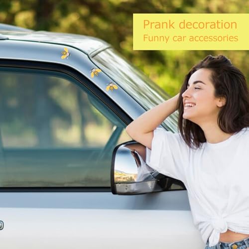 Image of ORIESSE Bumblebee Car Decals 3pcs Yellow Bee Stickers 3D Metal Emblem Badge Women Car Decor Fun Prank Gift for Bug Lovers