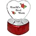 Light up LED Heart for Mom - Worlds Best Mom - Etched Glass Heart on LED Lighted Base - Gifts for Mom - Mom Gifts